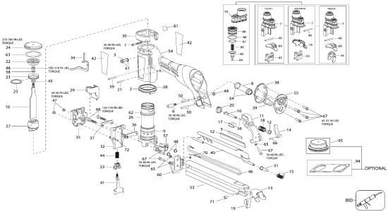 DEWALT Ersatzteile DRUCKLUFTKLAMMER AGRAFEUSE DW450S2 Typ: 1 QU