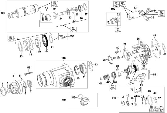 DEWALT Ersatzteile D25262K Typ: 1 QU