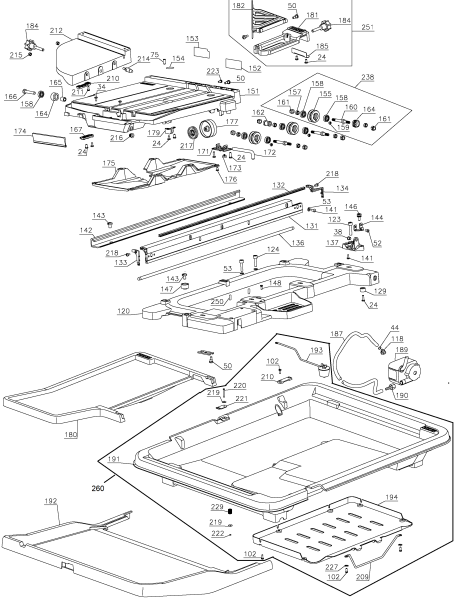 DEWALT Ersatzteile FLIESENSCHNEIDER D24000 Typ: 20 QUCA
