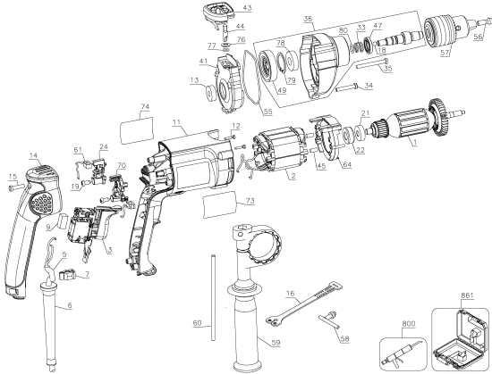 DEWALT Ersatzteile BOHRER DW511 Typ: 5 QU