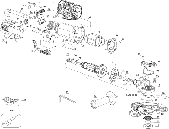 DEWALT Ersatzteile DWE46044 Typ: 1 QU