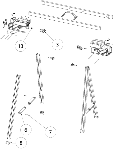 DEWALT Ersatzteile Klappbock DWST11155 Typ: 0 QU