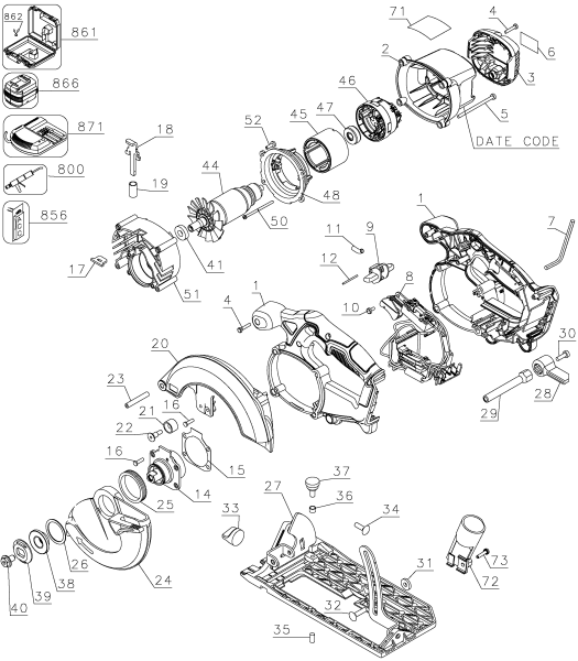 DEWALT Ersatzteile DCS391KN Typ: 2 XJ