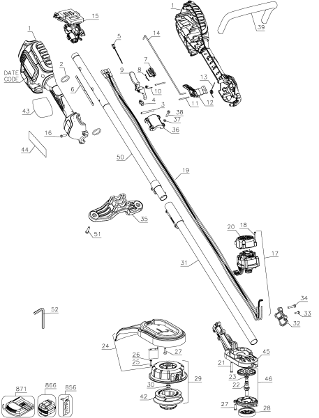 DEWALT Ersatzteile DCST920B Typ: 2 QU