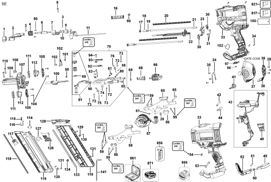 DEWALT Ersatzteile DCN692B Typ: 12 QU