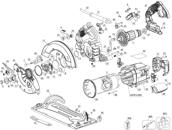 DEWALT Ersatzteile DWE574 Typ: 1 QU