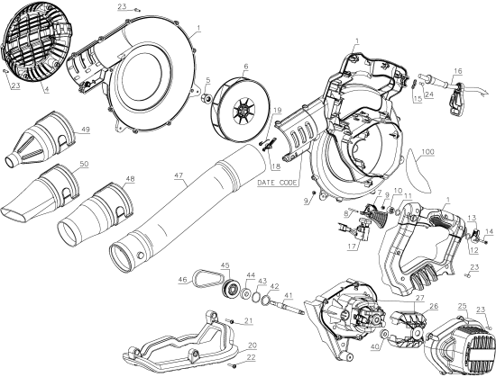 DEWALT Ersatzteile DWBL700 Typ: 1 QU
