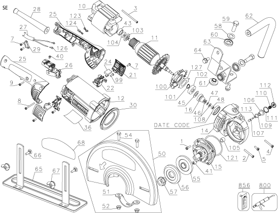 DEWALT Ersatzteile D28754 Typ: 3 QU