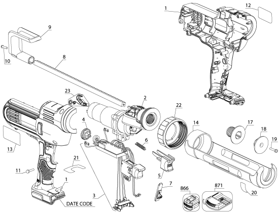 DEWALT Ersatzteile DCE560B Typ: 1 QU