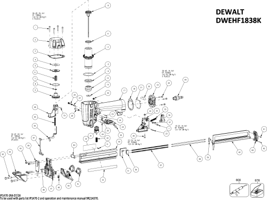 DEWALT Ersatzteile DWEHF1838K Typ: 0 QU