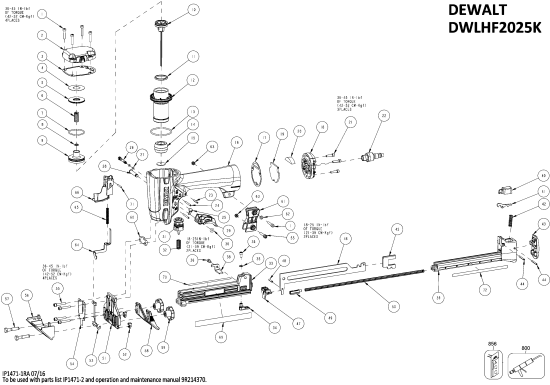 DEWALT Ersatzteile DWLHF2025K Typ: 0 QU