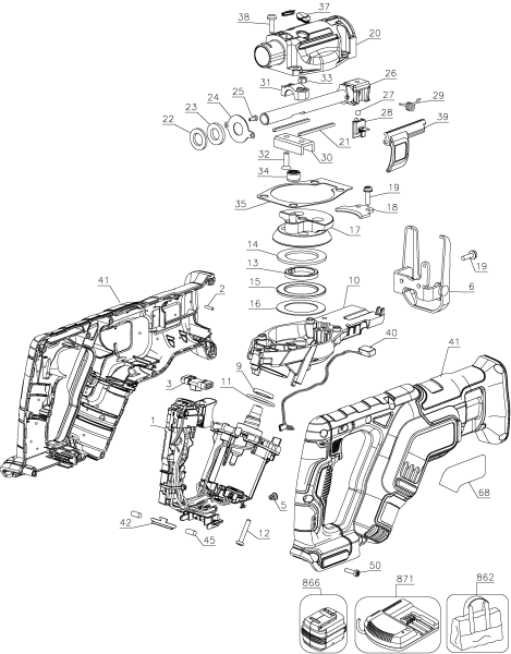 DEWALT Ersatzteile DCS367B Typ: 1 QU