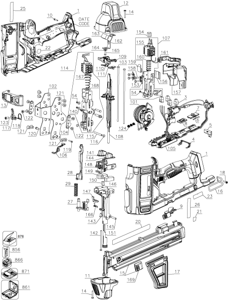 DEWALT Ersatzteile DCN890B Typ: 1 QU