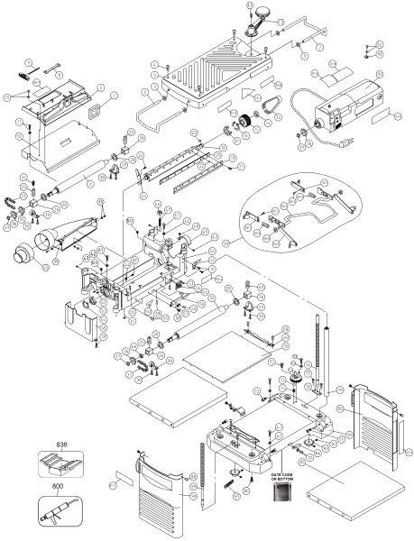 DEWALT Ersatzteile HOBEL-SPANNTIEFEN DW734 Typ: 20 QU