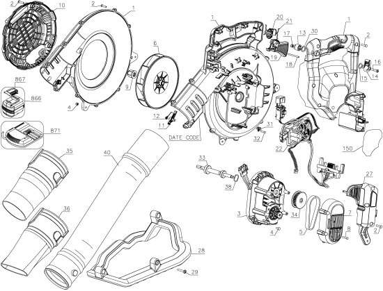 DEWALT Ersatzteile DCBL770B Typ: 1 QU