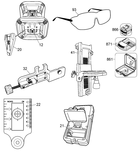DEWALT Ersatzteile ROTATIONSLASER DW074LR Typ: 1 QU