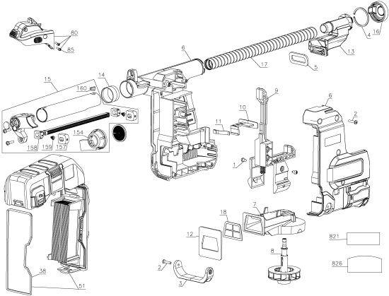 DEWALT Ersatzteile DWH304DH Typ: 1 QU