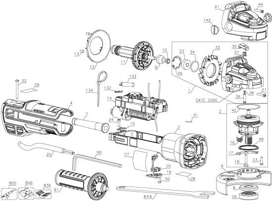 DEWALT Ersatzteile DWE43231VS Typ: 1 QU