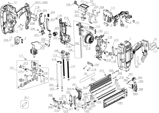 DEWALT Ersatzteile DCN680N Typ: 1 XJ