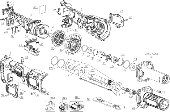 DEWALT Ersatzteile DCG426B Typ: 1 QU