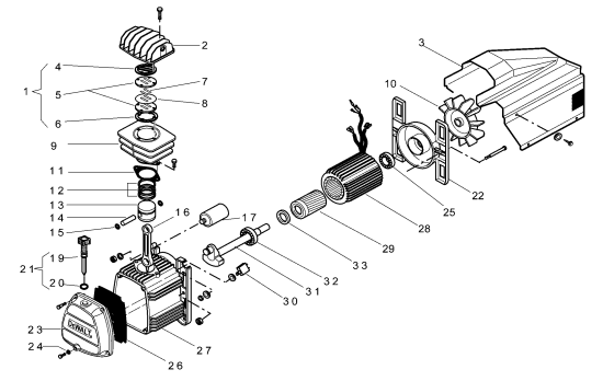 DEWALT Ersatzteile KOMPRESSOR D55153 Typ: 4 QU