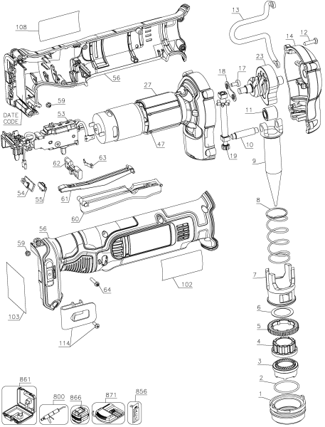 DEWALT Ersatzteile PEX EXPANDER DCE400B Typ: 1 QU