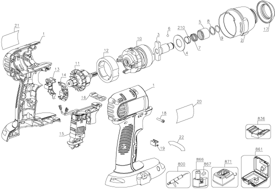 DEWALT Ersatzteile DC825B Typ: 4 QU