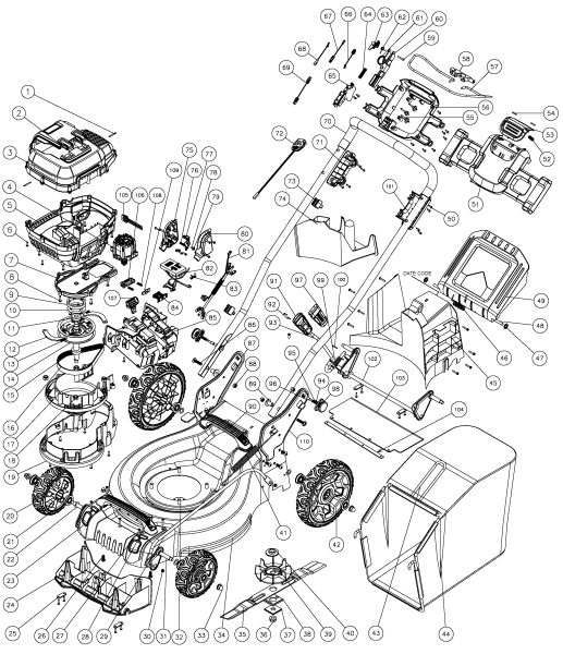 DEWALT Ersatzteile DCMW290H1 Typ: 1 QU