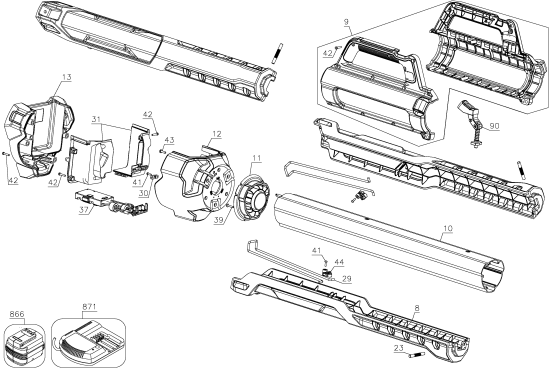 DEWALT Ersatzteile DCL079B Typ: 1 QU
