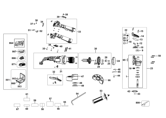 DEWALT Ersatzteile KLEINER WINKELSCHLEIFER DCG406P2LRT Typ: 3 QW