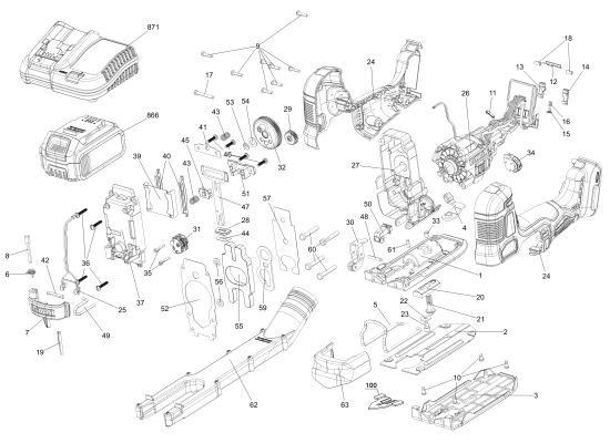 DEWALT Ersatzteile DCS335B Typ: 1 QU
