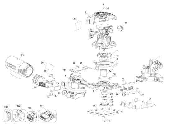 DEWALT Ersatzteile DCW200B Typ: 1 QU