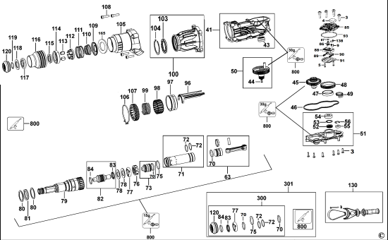 DEWALT Ersatzteile DCH733B Typ: 1 QU