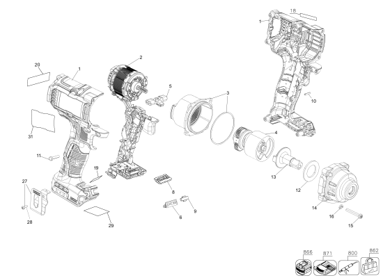 DEWALT Ersatzteile DCF896B Typ: 1 QU