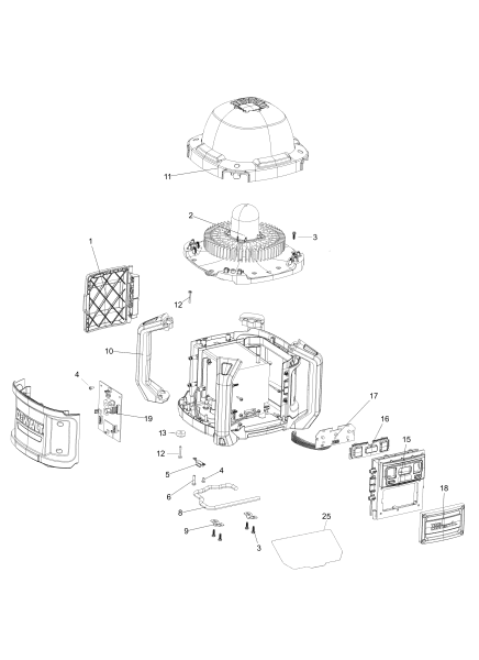 DEWALT Ersatzteile ARBEITS-LICHT DCL074 Typ: 1 QU