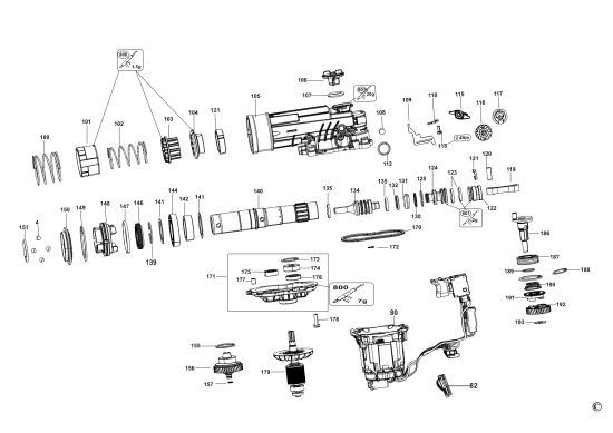 DEWALT Ersatzteile BOHRHAMMER DCH416 Typ: 1 QW