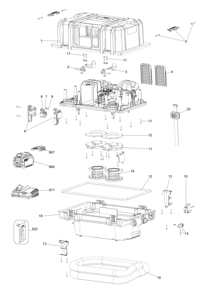 DEWALT Ersatzteile DCV585B Typ: 1 QU