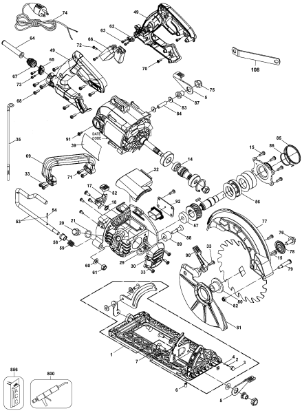 DEWALT Ersatzteile KREISSGE DWS535B Typ: 1 QU