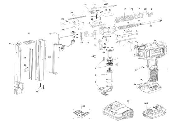 DEWALT Ersatzteile DCN701B Typ: 1 QU