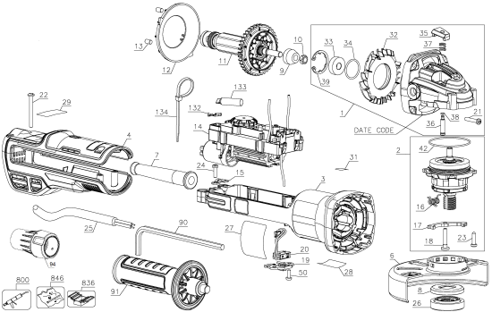 DEWALT Ersatzteile DWE46253 Typ: 1 QU
