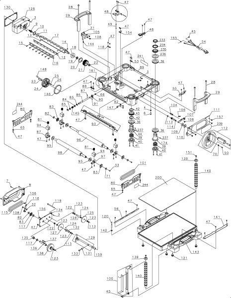 DEWALT Ersatzteile HOBEL-SPANNTIEFEN DW735 Typ: 12 QU