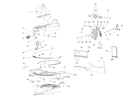 DEWALT Ersatzteile GEHRUNGSSÄGE DWS715 Typ: 20 QU