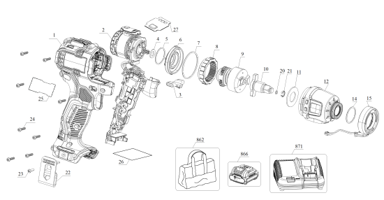 DEWALT Ersatzteile DCF902B Typ: 1 QU
