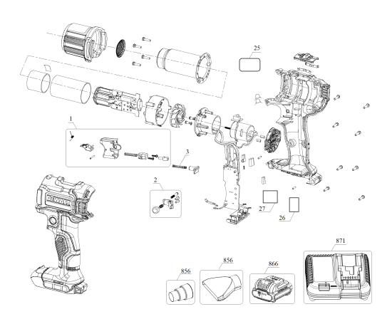 DEWALT Ersatzteile DCE530B Typ: 1 QU