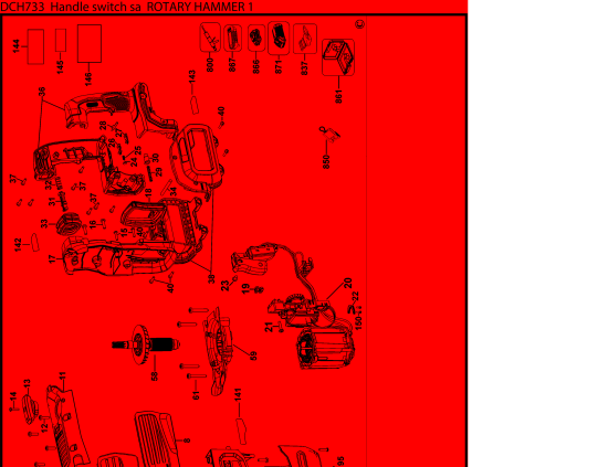 DEWALT Ersatzteile DCH773Y2 Typ: 1 QU