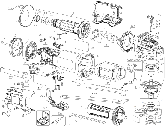 DEWALT Ersatzteile DWE402G Typ: 15 QU