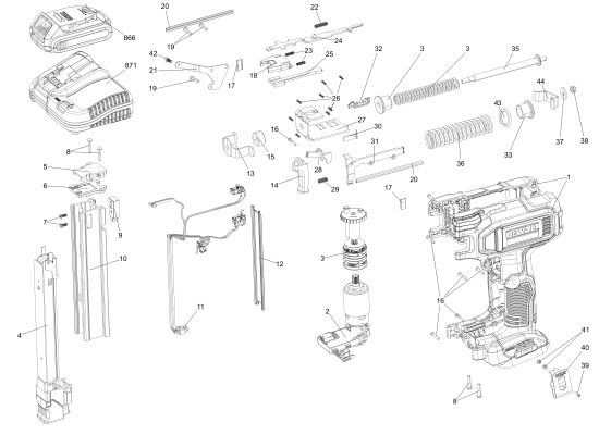 DEWALT Ersatzteile DCN701N Typ: 1 XJ
