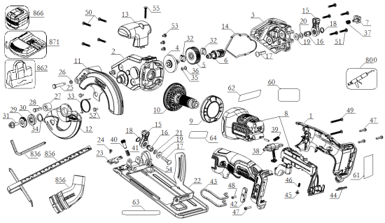 DEWALT Ersatzteile DCS571B Typ: 1 QU