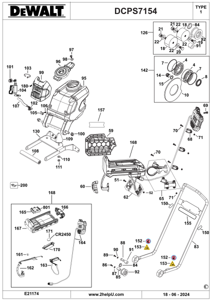 DEWALT Ersatzteile COMPACTOR DCPS7154N Typ: 1 XJ