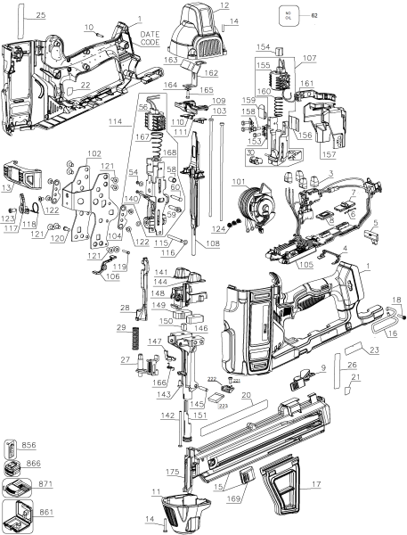 DEWALT Ersatzteile DCN890P2 Typ: 3 QU